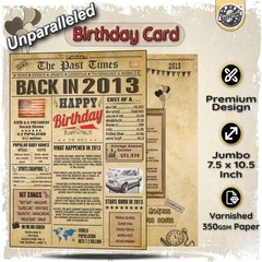 13th Birthday Card – Back In 2013 Newspaper – 13th Happy BIRTHDAY cards for H…