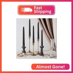8 Inch Taper Spiral Candle Set of 4 Tapered Candles, 5 hrs,Smokeless,Home Dinner