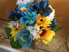 Sunflower wedding flowers package bridal bouquet decorations bouquets turquoise