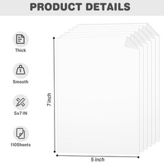 Cardstock 5×7, 110 Sheets, White Card Stock, 5×7 IN-110Sheets,