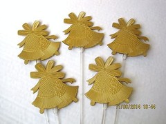 Floral Picks WEDDING BELLS Gold or WHITE Pick 5, or 6 Pk Cake Toppers NEW!