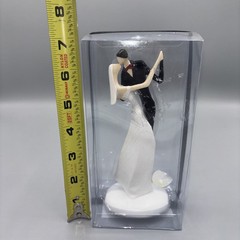 LILLIAN ROSE Abstract Kissing Couple Modern Cake Topper Wedding Black White