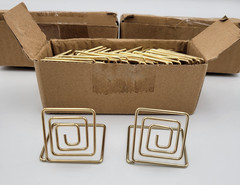 Mini Geometric Place Card Holders Set of 75 Weddings Parties Gold Tone Modern