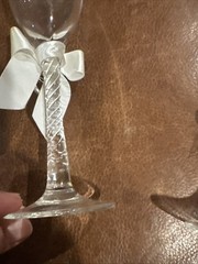 Wilton Toasting Glasses Silver Tone Hearts Flute Style 6 Ounces Set Of 2