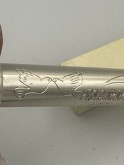 Vintage Silver Pewter Engraved Marriage Certificate Scroll Holder Tube In Box