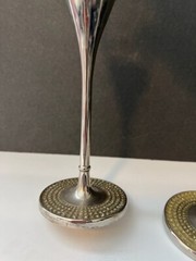Wedding Toasting Flutes Champagne Glasses Silver Stems with Rhinestones