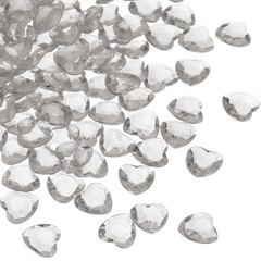 250Pcs Acrylic Heart Gems Heart Shaped Bauble Vase Fillers Ornaments Gray