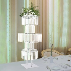 5 Tier Clear Flower Stand Iron Acrylic 43.3in Wedding Event Decor
