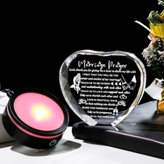 Crystal Heart Anniversary Gift with LED Base
