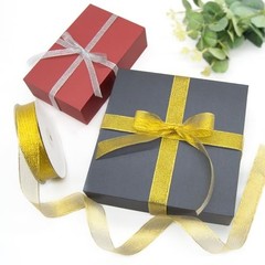 1 Inch x 50 Yards Glitter Gold Ribbon, Sparkly Metallic 1″ x 50 Yards Golden