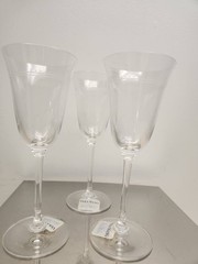 VERA WANG GROSGRAIN WEDGEWOOD CRYSTAL WINE GLASSES SET 3