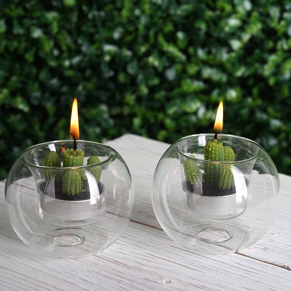 12 pcs Clear Glass Globe Votive Candle Holders for Wedding Party Centerpieces