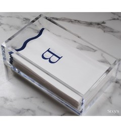 Stxy’s Monogram B Napkins (Bleed-Free Ink) Scalloped Navy Blue Letter, 40ct |…