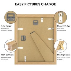 8×10 Oak Wood Picture Frame, Display 8 x 10 Photo with Tempered Glass Cover, …