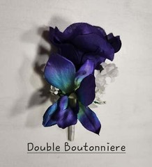 Purple White Rose Calla Lily Orchid Bridal Wedding Bouquet Accessories