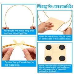 12″ Metal Round Floral Hoop Table Wreath Centerpiece Party Decoration, Gold