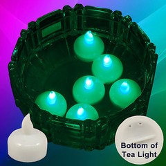 USA SELLER 12 pcs LED Green Floating Tealight Candle Wedding Party Flameless