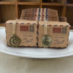 50pcs/pack Wedding Party Candy Box Kraft Post Shape Anti-Scratch Boxes Bags