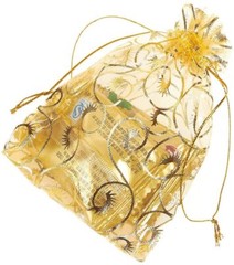 200Pcs Gold Organza Wedding Party Gift Bags Favor Candy Sheer Jewelry Pouches US