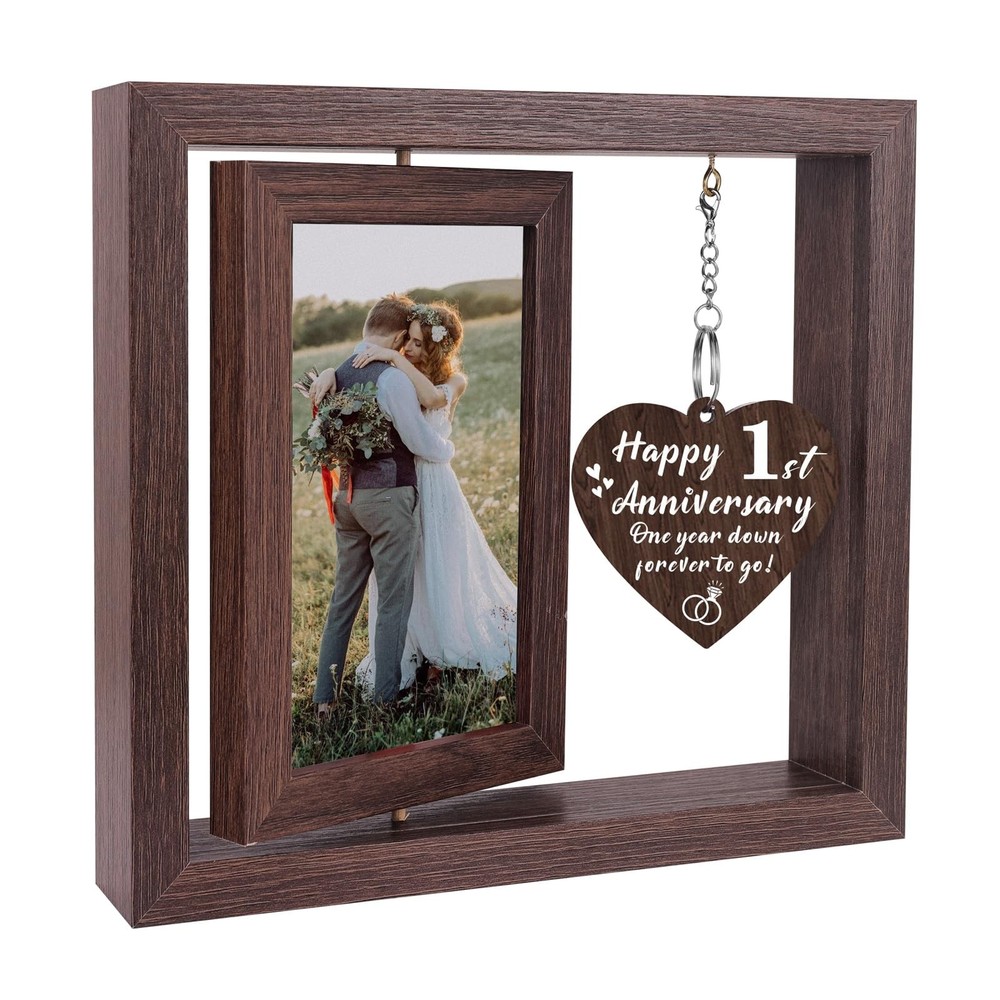 1 Year Anniversary Picture Frame Gifts for Men Women, 1st Anniversary Frame G…
