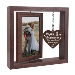 1 Year Anniversary Picture Frame Gifts for Men Women, 1st Anniversary Frame G…