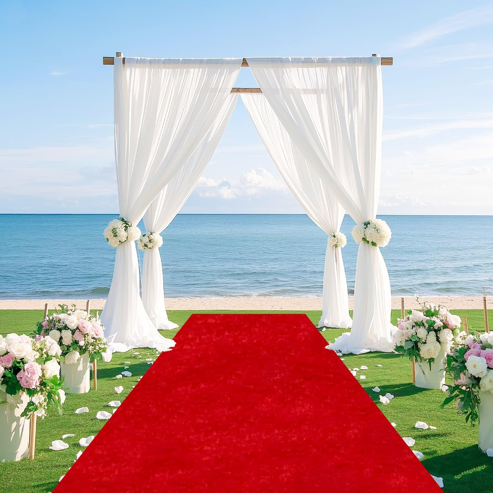 Red Carpet Runner Wedding Aisle Rug Velvet Party Event Decor 4 x 15 ft