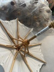 Miniature Umbrella Imperial Elegance Wood/Cotton Set Of 12 Shower Wedding Decor