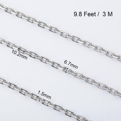 SMYHTGLIF 3 Meters Cable Jewelry Chain Silver Stainless Steel Chain for Jewel…