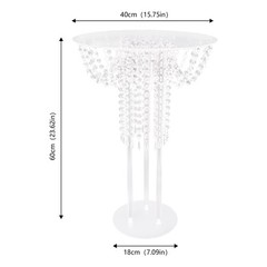 2Pcs 23.62in Clear Acrylic Flower Stands For Wedding Aisle Reception Decor