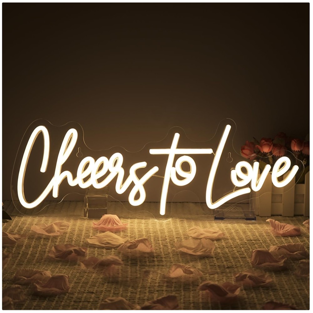 Warm White Neon Wedding Sign