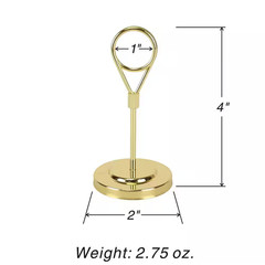 2 In. X 4 In. Gold round Alloy Steel Place Card Holders Set of 12-Pcs with Weigh