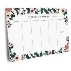 Weekly Planner Notepad – 9×7” inches, 52 tear off sheets – Undated Desk Pl