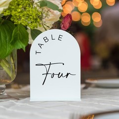 White Arch Wedding Table Numbers 1-10 with Stands 5×7 Inch Acrylic Arch Sign …