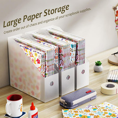 6PCS Scrapbook Paper Storage and 30 Pieces 7X5 Inches Clear Stamp & Die Plastic