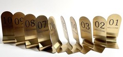 SIWOT 6/8 Inches Height Stainless Steel Place Cards 10pcs/Set Double Sided St…
