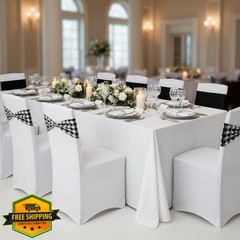 Newwiee chair sashes black white checkered spandex 24pc