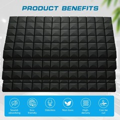 4 PCS Acoustic Panels,48»X24»X2» Sound Proof Foam Panels for Walls,High De…