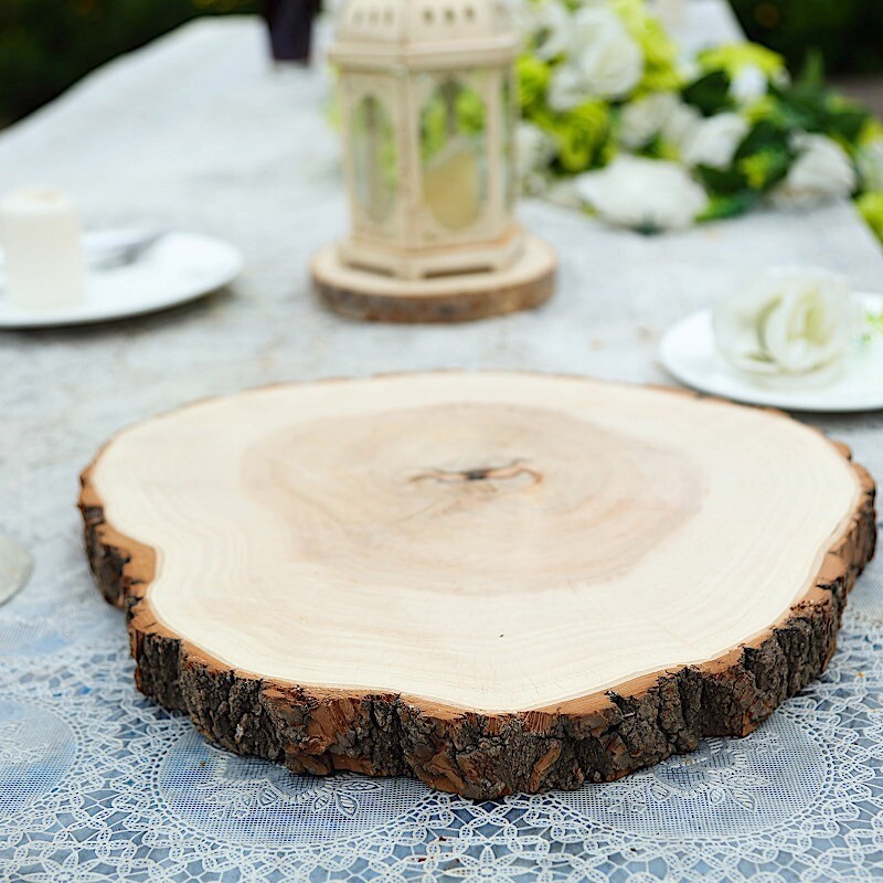 6 pcs 14-18″ Natural Round Poplar Wood Slices Wedding Centerpieces Decorations