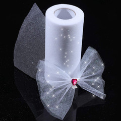 Glitter Tulle Roll Sparkling Tulle Ribbon Fabric Spool for Wedding Decoration Gi