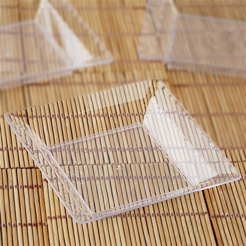 Plastic CLEAR 4.25″ Elegant Square PLATES Disposable Party Wedding TABLEWARE