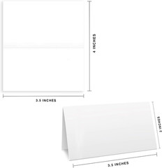 2 x 3,5″Plain White Folding Tent Cards (Set of 100) – 4×3,5″Folds to 2×3,5″Si…
