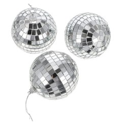 4″ Silver Mirror Disco Balls Ornaments Party Decorations Supplies