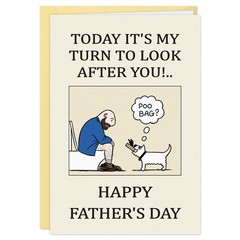 FLYAB Happy Fathers Day Card from Dogs – Funny Poo Bag Joke Father’s Day Card…