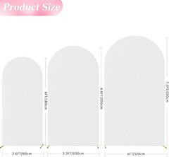 Wedding Arch Cover 7.2FT, 6.6FT, 6FT Set of 3 Spandex Fitted Wedding Arch Sta…