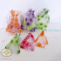12/25/50/100pcs flower design Organza Pouch Wedding Favor Bag 4.7″x3.5″ 7×4.7″
