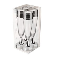 24 Plastic Champagne Flute, 5 Oz -BPA Free- Disposable Wine Glass, 24 Pack