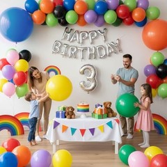 36 Inch Assorted Rainbow Large Latex Balloons, 15 PCS Big Multicolor Colorful