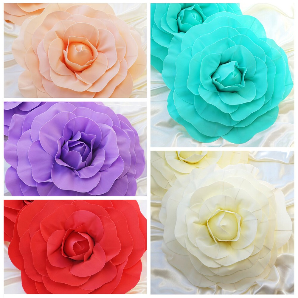 16″ wide Artificial Large Roses Flowers Wall Backdrop Party Wedding Decorations