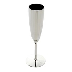 5 oz Silver Premium Metallic Plastic Champagne Flutes Disposable Flutes Wedding