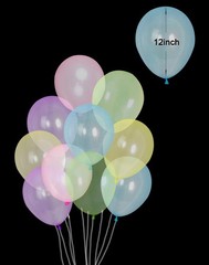 100pcs Crystal Pastel Clear Balloon, 12 inch 100 Count (Pack of 1), Mix